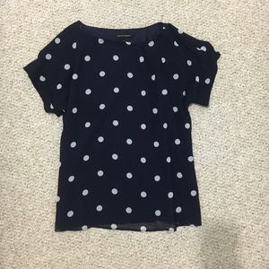Short-sleeve polka dot blouse